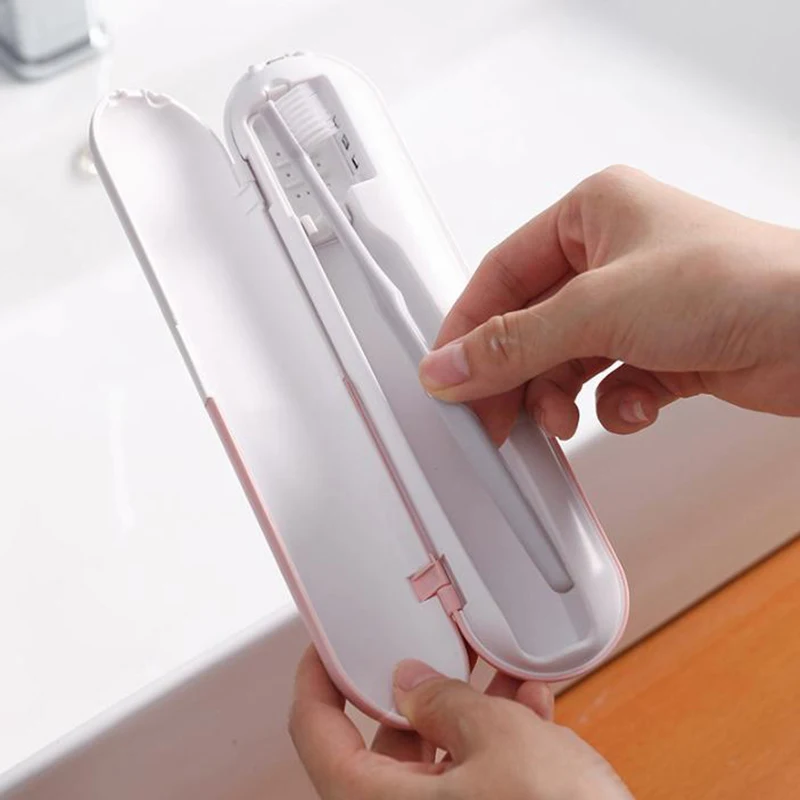 

No Punching Uv Toothbrush Disinfection Box Drying Box Sterilizer Usb Rechargeable Portable Toothbrush Holder