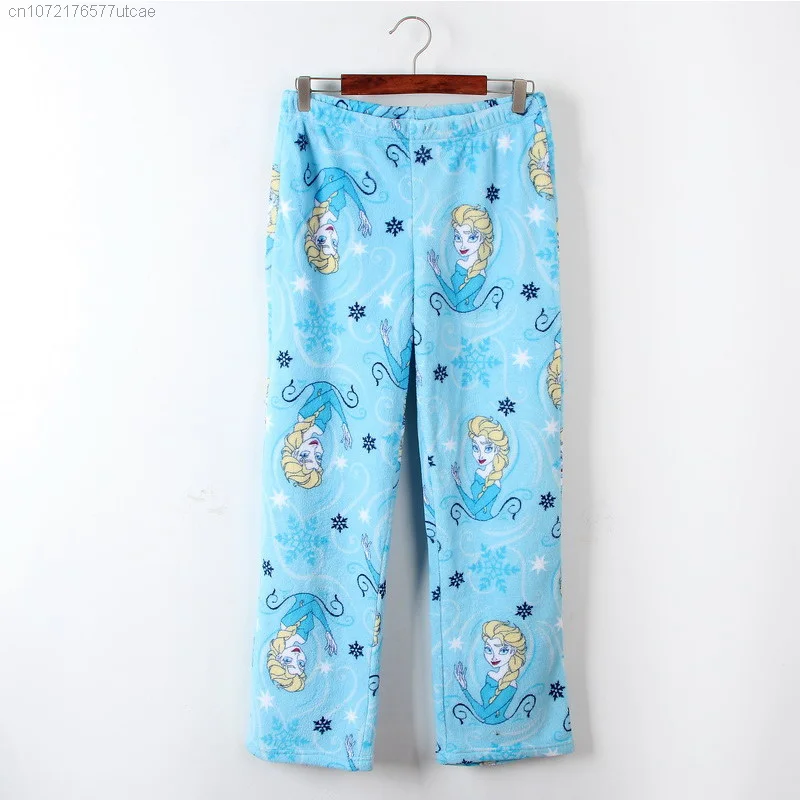 Halloween Sanrio Hello Kitty Plush Cotton Sleep Bottoms Pjs Pants 2023 New Cute Cartoon Flannel Winter Warm Casual Home Pants