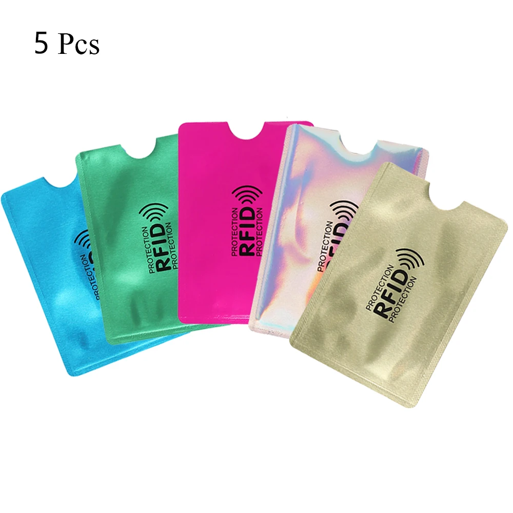 5Pcs Safety Aluminium Anti-theft Credit Cards Protect Case Cover Sleeve Wallet Card Holder RFID Blocking