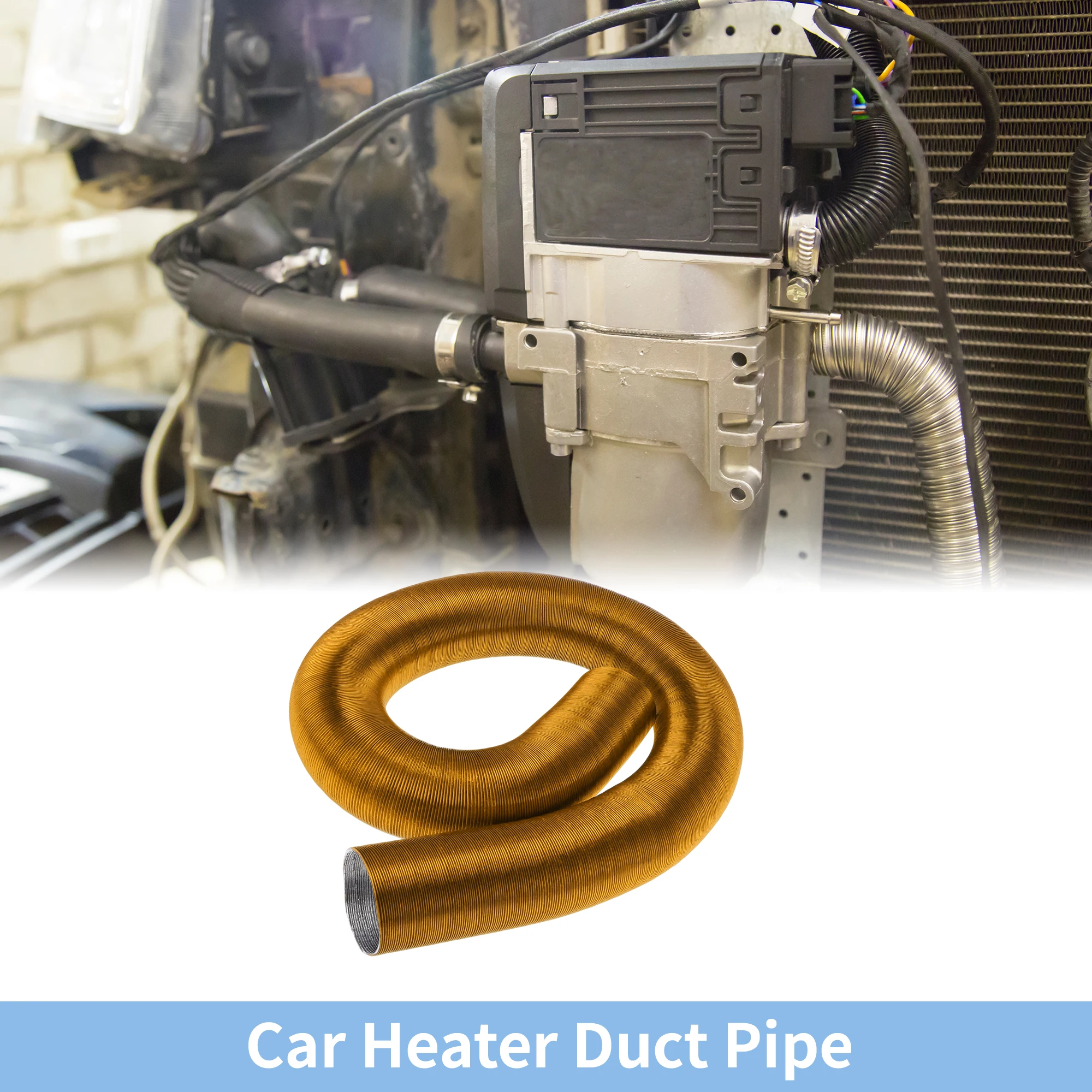 

UXCELL 60 мм, диаметр 180 см, автомобильный обогреватель, воздуховод, алюминиевая фольга, золотой тон