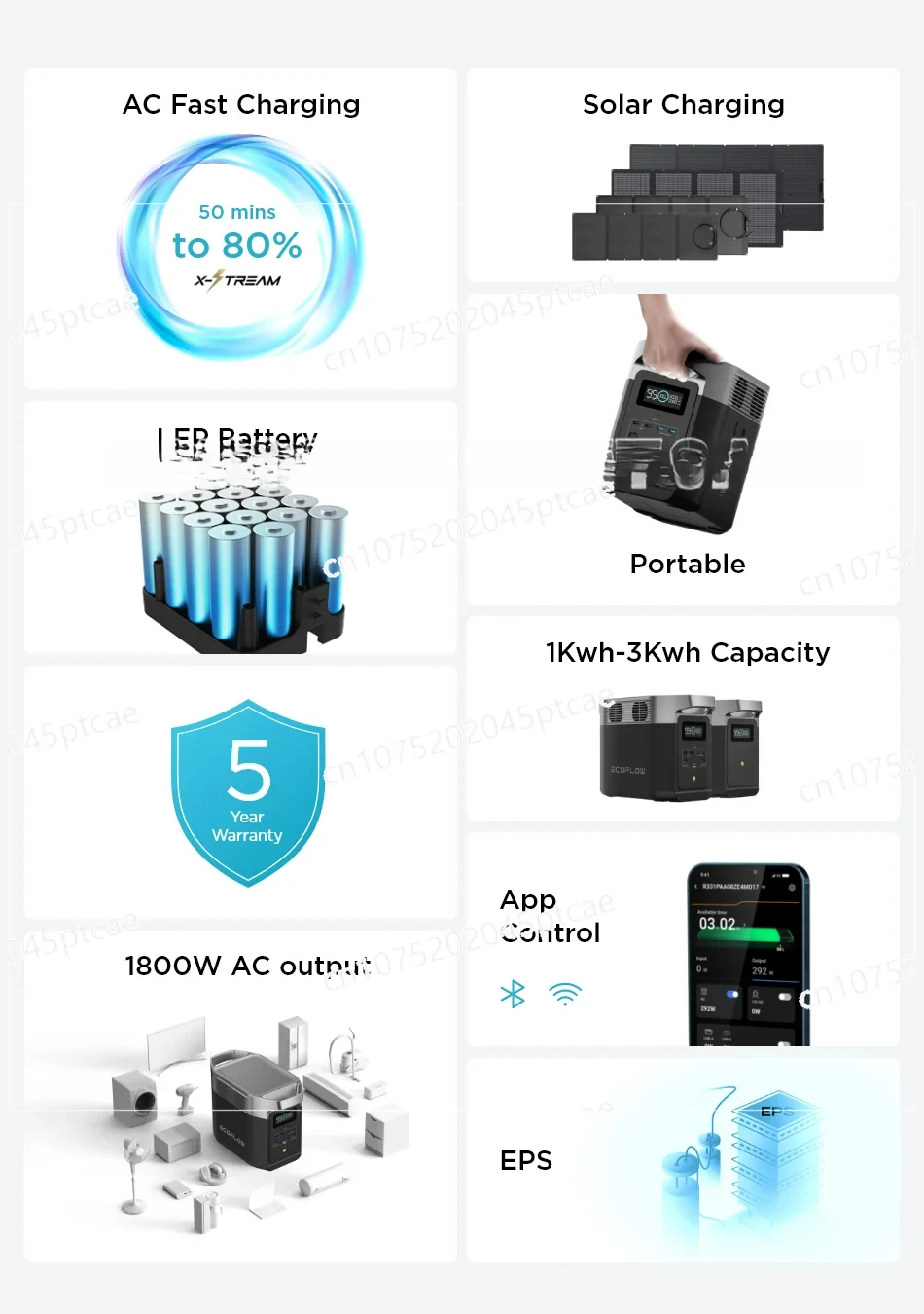 Portable 1024Wh 1800W ECO Flow Power Station Generator