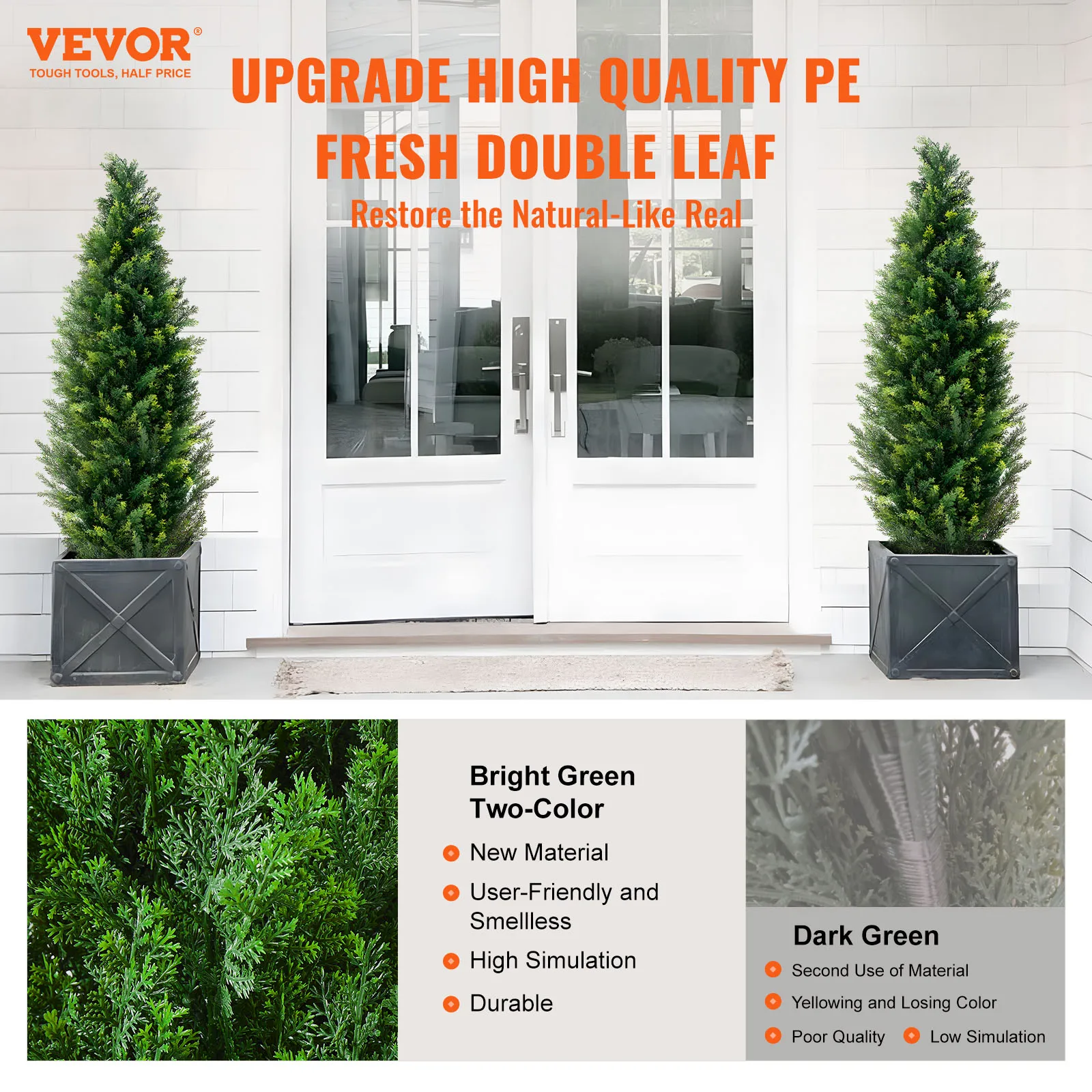 Vevor cedro artificial topiário árvore evergreen falso pinho cipreste árvores planta vegetação artificial conjunto para decoração de casa interior ao ar livre