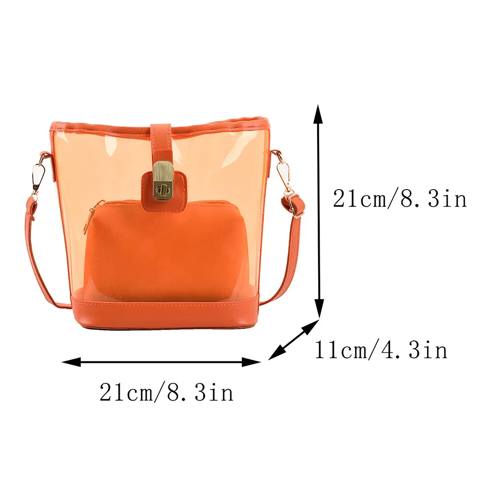 Dames Transparante Schoudertas Pvc Doorzichtige Tas Mode Boodschappentassen Waterdichte Meisjes Crossbody Tas 2023 Effen Kleur Messenger Bag