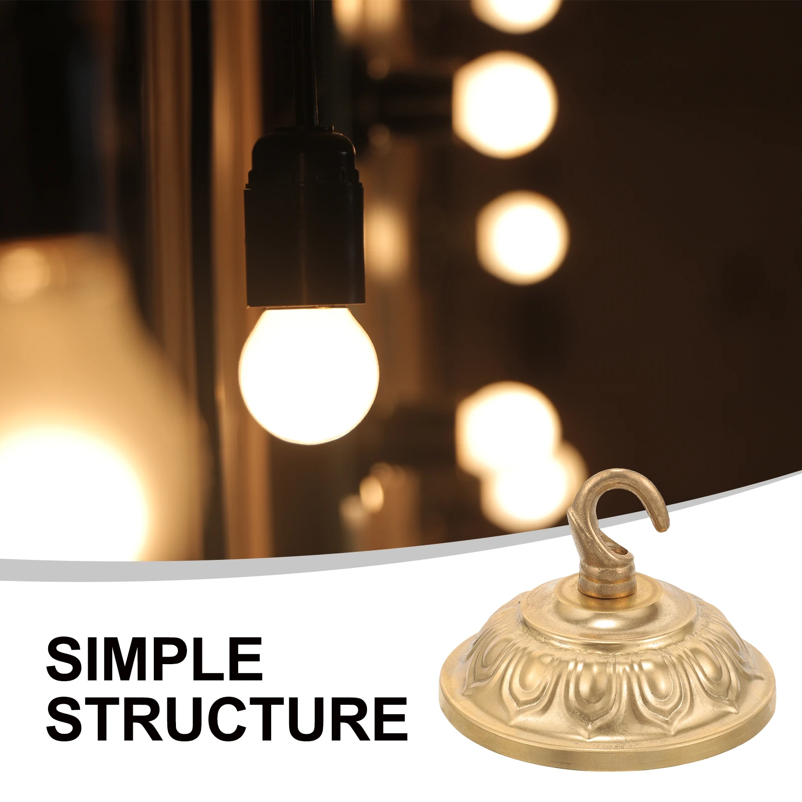 

Chandelier Hook Board Ceiling Light Fixtures Plate Lamp Holder Canopy Pure Copper Sturdy Practical Easy Install Pendant Cover