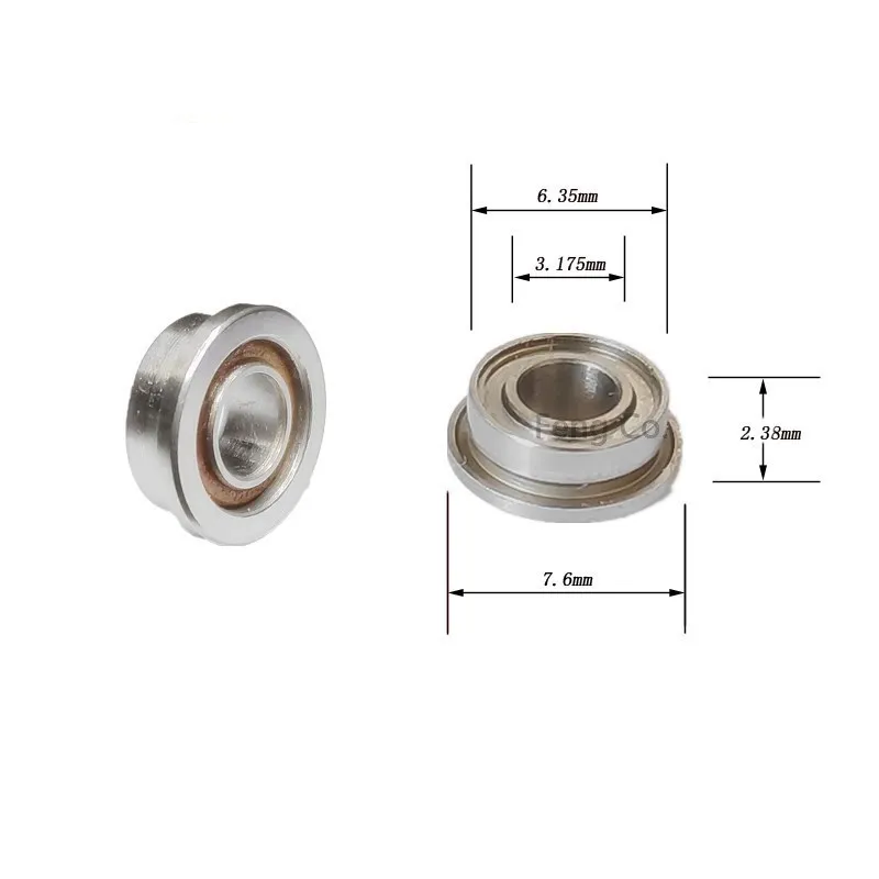 10pcs Dental Flange Bearings 3.175x6.35x7.5x2.38mm For High Speed Handpiece WH Ceramic Balls