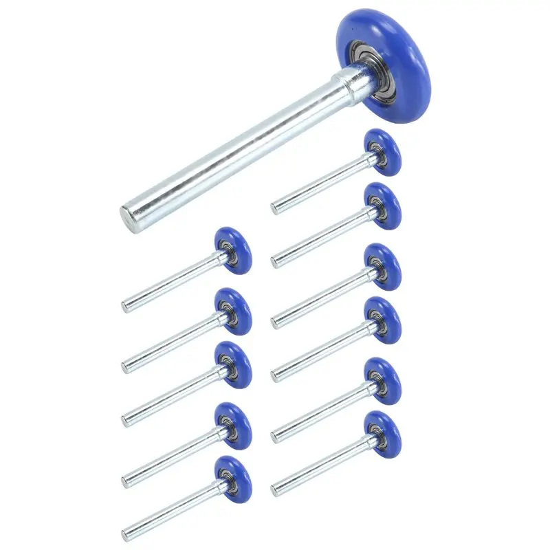 LICE-12 Pack 1.8 Inch Nylon Sealed Garage Door Rollers Kit Quiet/Durable And High Load, High Performance Bearing Kit Blue