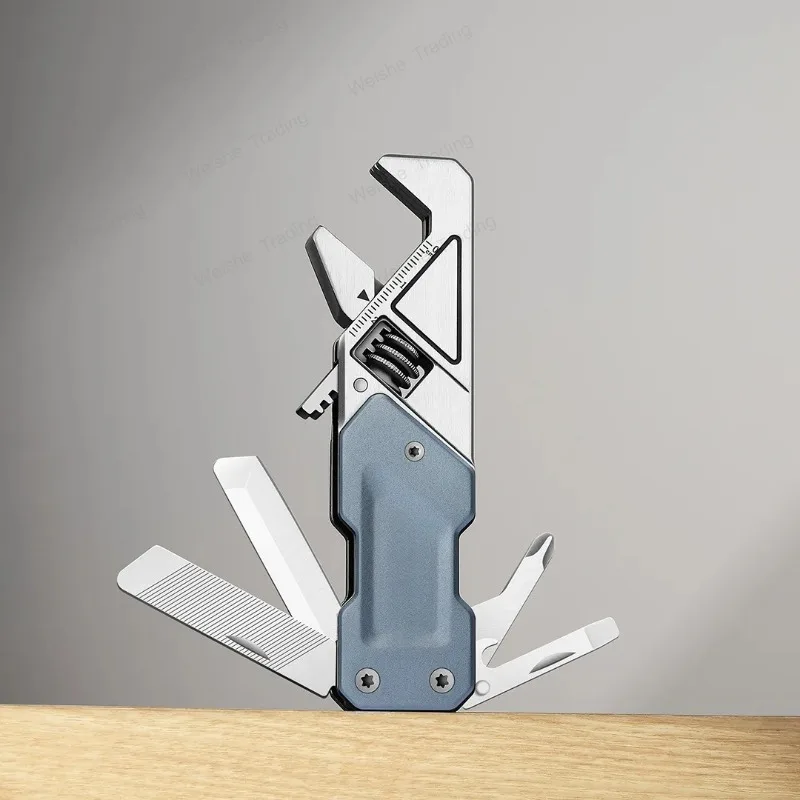 

6 In 1 Wrench W1 Adjustable Multitool Wrench EDC Pocket Tools Kit Screwdriver Bit Set Folding Knife File Hand Tools