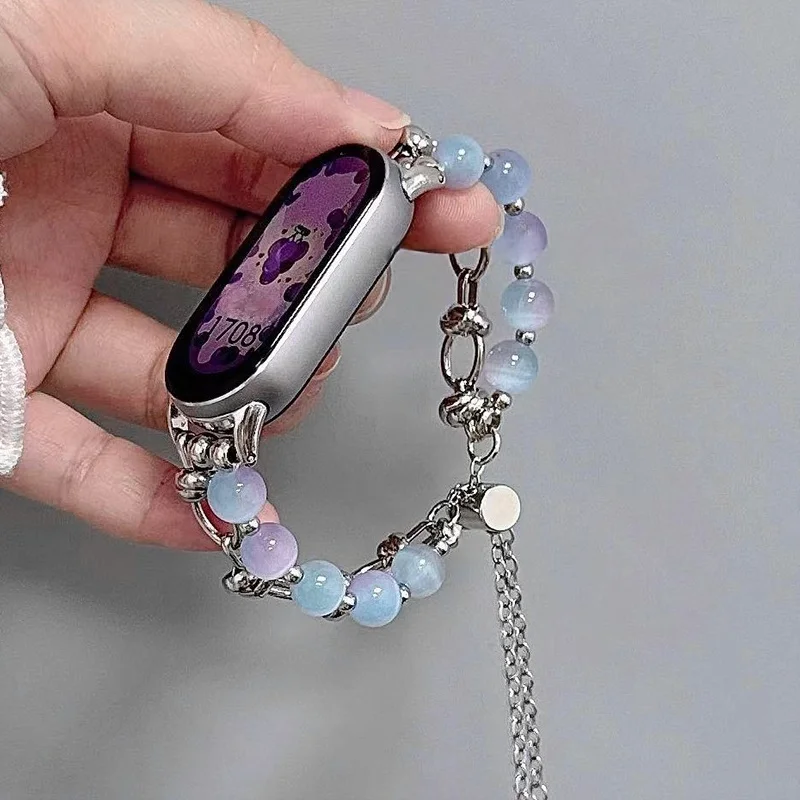 

Cat's Eye Stone Bracelet Strap Suitable Xiaomi Band 8Pro/9Pro，For Mi band 3/4/5/6/7，8/8NFC/9/9NFC/10/10NFC，For Redmi Watch5/4/6