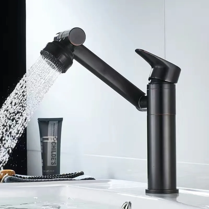 Basin Faucet Modern Bathroom Mixer Tap Black/chrome Wash Basin Faucet Single Handle Hot and Cold Waterfall Faucet image 2