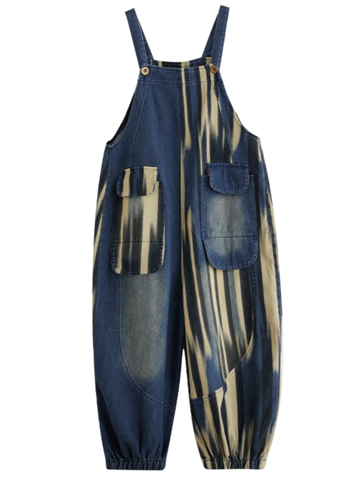 Personalisierte Große Tasche Denim Overall Frauen Frühling Herbst Europäischen Stil Harem Hosen Lose Knöchel-länge Overalls Trendy