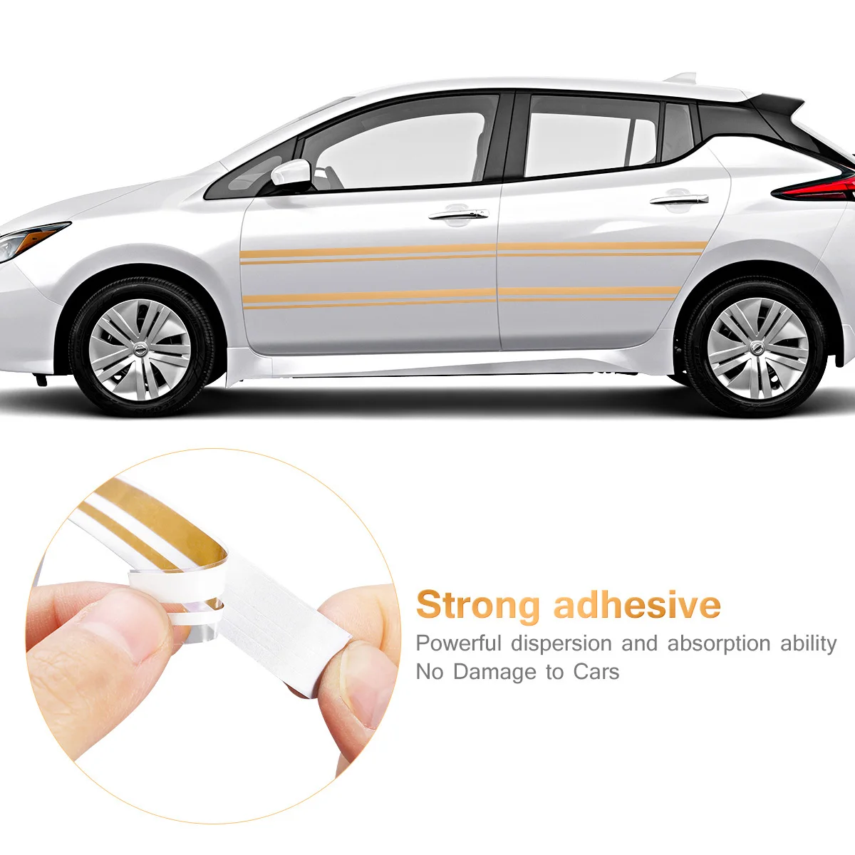 سيارة الخصر خط الجسم ملصق الذهبي شخصية السيارات سحب زهرة ديكور سيارة زهرة ملصق موضة مقاوم للماء الاستخدام العالمي