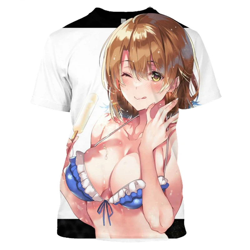 Sexy Anime Girls Graphic T Shirt 3D Printed Harajuku Kawaii Hentai Bikini T Shirts Men Streetwear Punk Tops Women Casual Tee y2k