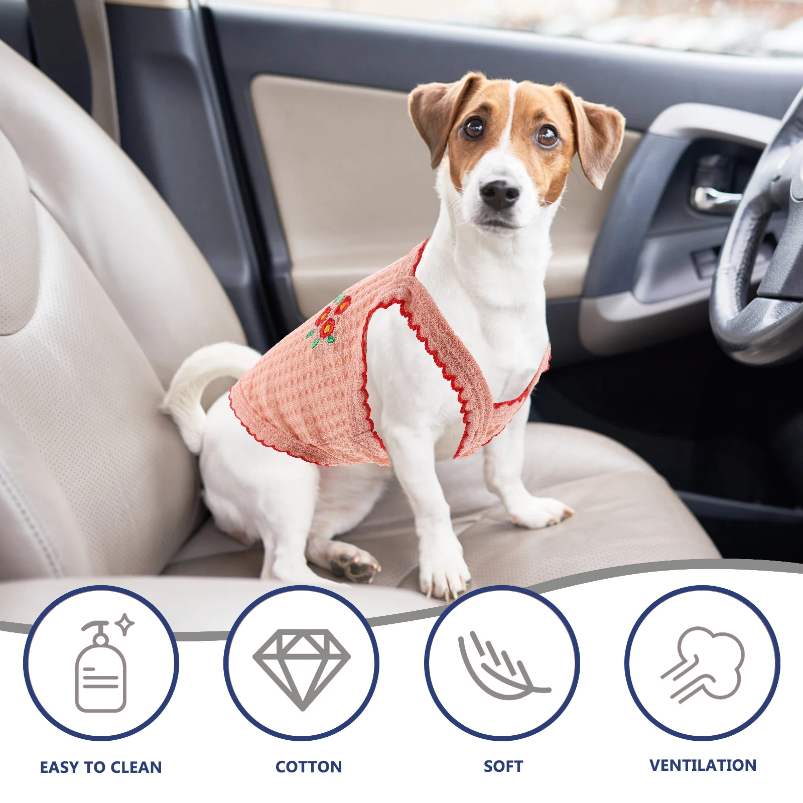 

Dog Clothes Summer Dress Pink Tank Top Puppy Shirts Breathable Dogs Accessories Cotton Polyester