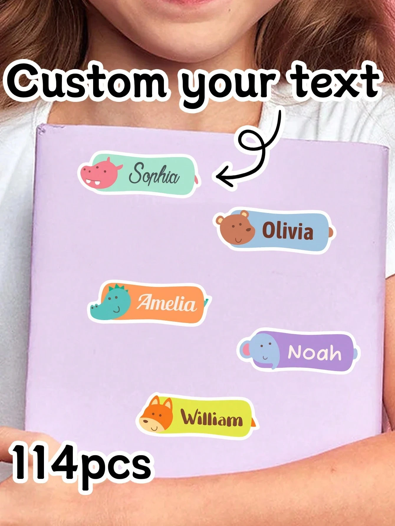 

2.8x1CM 5Styles Custom Waterproof Name Stickers,Personalized Name Labels for Kids,Back To School Supplies,Daycare Labels,School