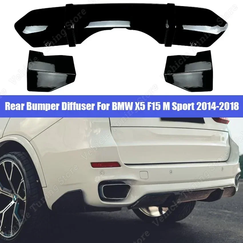 

Car Rear Bumper Diffuser Rear Side Splitters Spoiler Lip For BMW X5 F15 M Sport 2014-2018 Gloss Black ABS Body Kits Tuning