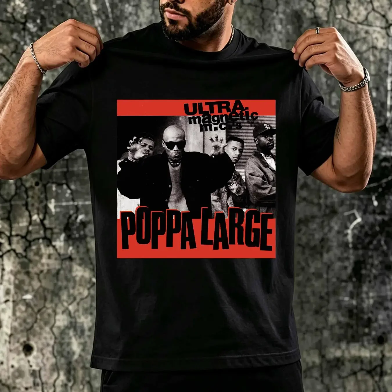 washed T Shirt Poppa Large Ultramagnetic MC's Hip Hop Rap Ced Gee Moe Love Ego Trippin vintage Washed designer clothes fashion