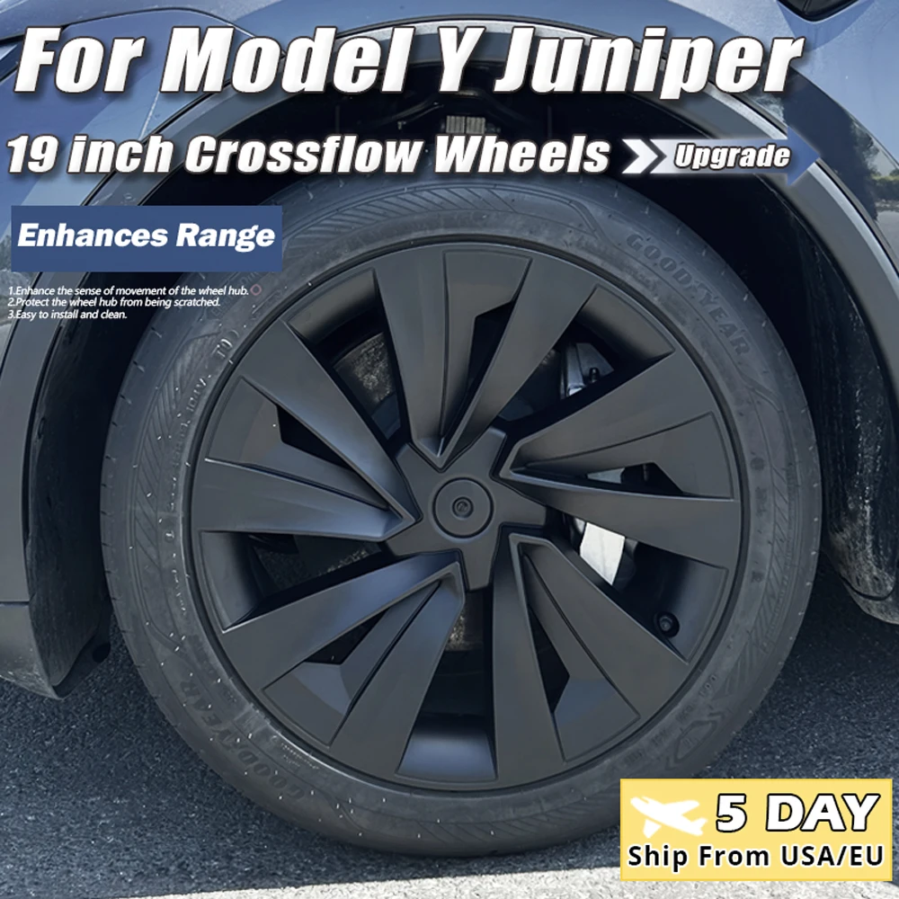 

4PCS Hub Caps for Tesla Model Y Juniper 19-Inch Wheel Cover Performance Replacement Automobile Hubcaps Full Rim Accessories 2025