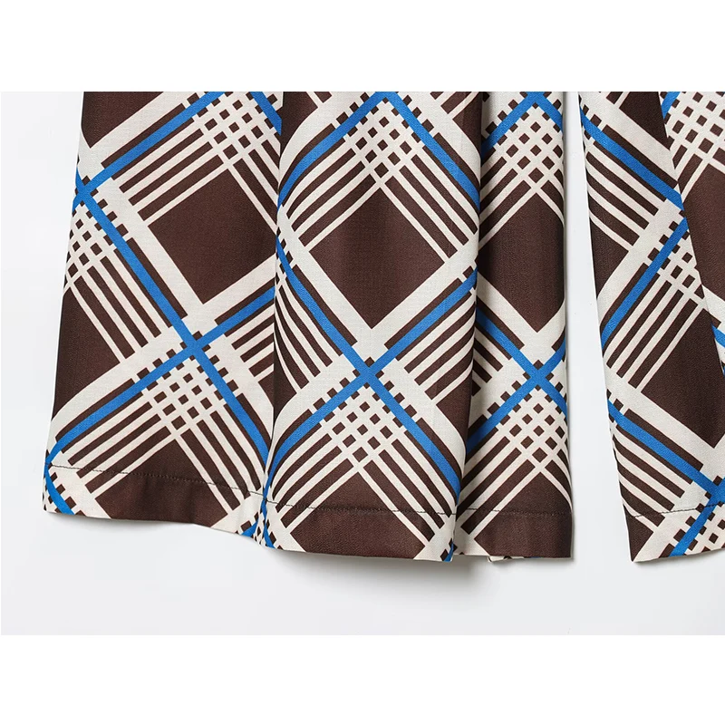 2025 نساء موضة منقوشة نمط طويل شورت برمودا خمر عالية الخصر عادية فضفاض السراويل الإناث عطلة سراويل قصيرة #5