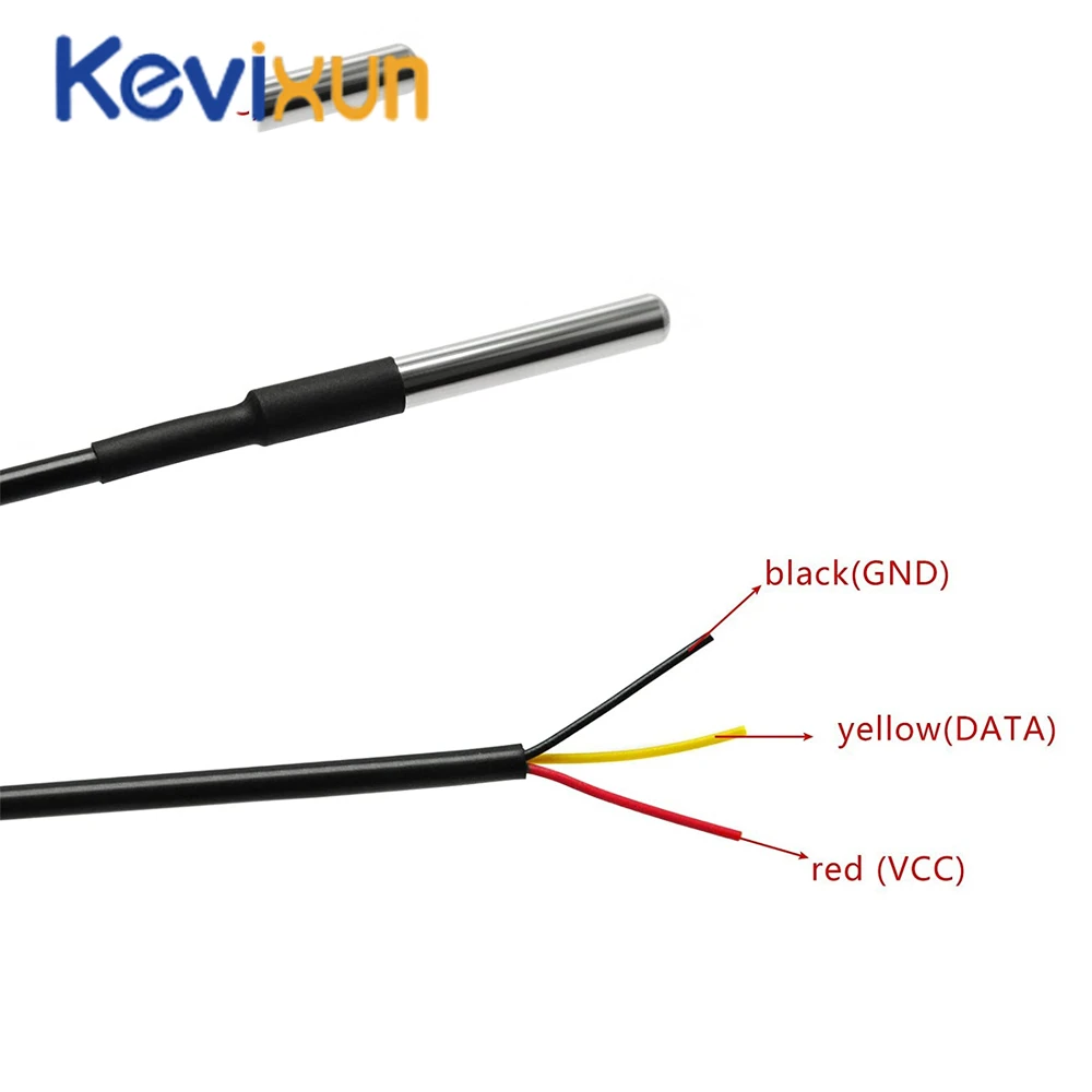 Imagem -03 - Sensor de Temperatura Sonda Ds18b20 Pacote de Impermeável 1m 2m 3m 100cm 200cm 300cm Pcs 10 Pcs Aço Inoxidável Ds18b20