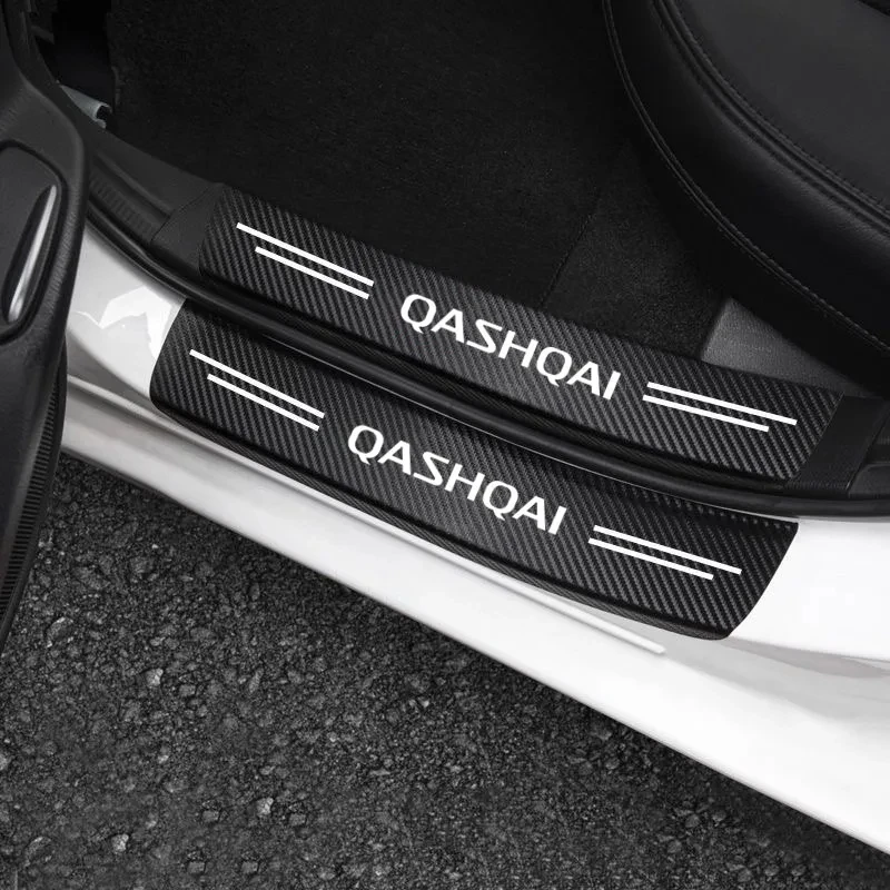 4Pcs/set Car Door Threshold Sill Sticker For Nissan Qashqai J10 J11 J12 2013 2015 2016 2017 2018 2019 2020 2021 Qashqai Emblem