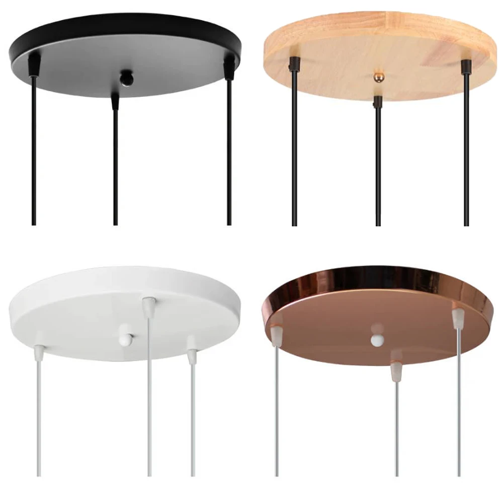 Ceiling Plate Accessories DIY 3 Holes Light Fittings Round Ceiling Plate Base Chandelier Pendant Lamp Disc Base Ceiling Canopy