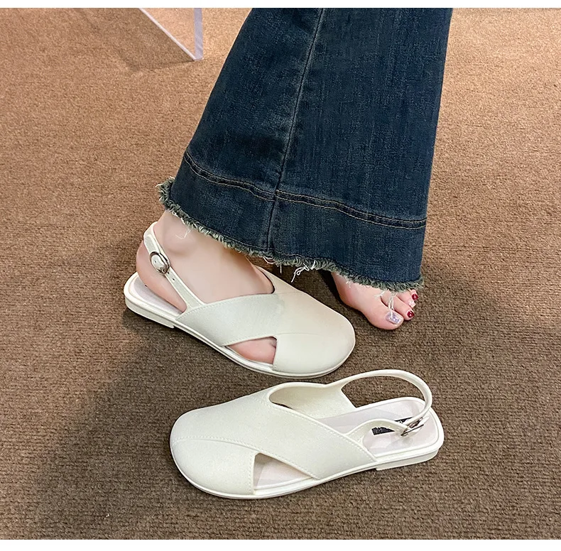 2026 Neue Damen Römersandalen mit geschlossener Zehenpartie im französischen Feen-Stil für den Sommer – Outdoor Damen Römerslides – Detail 24