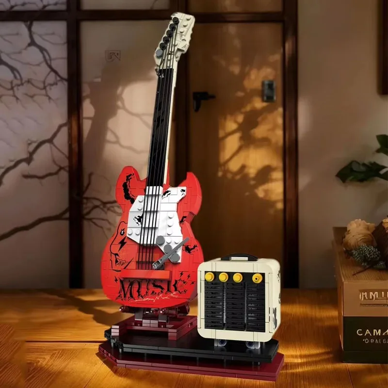 2025 New Guitar Music Interactive Building Set for Music Lovers DIY Guitar Model Toy Perfect Way to Rock Gift Bluetooth APP