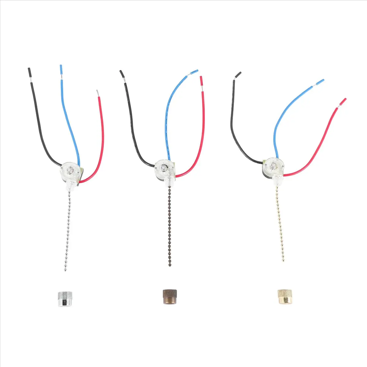 KSOL 3Pack Ceiling Fan Light Switch ZE-110 Fan Switch 3 Way Speed Fan Switch Ceiling Pull Chain Switch Replacement