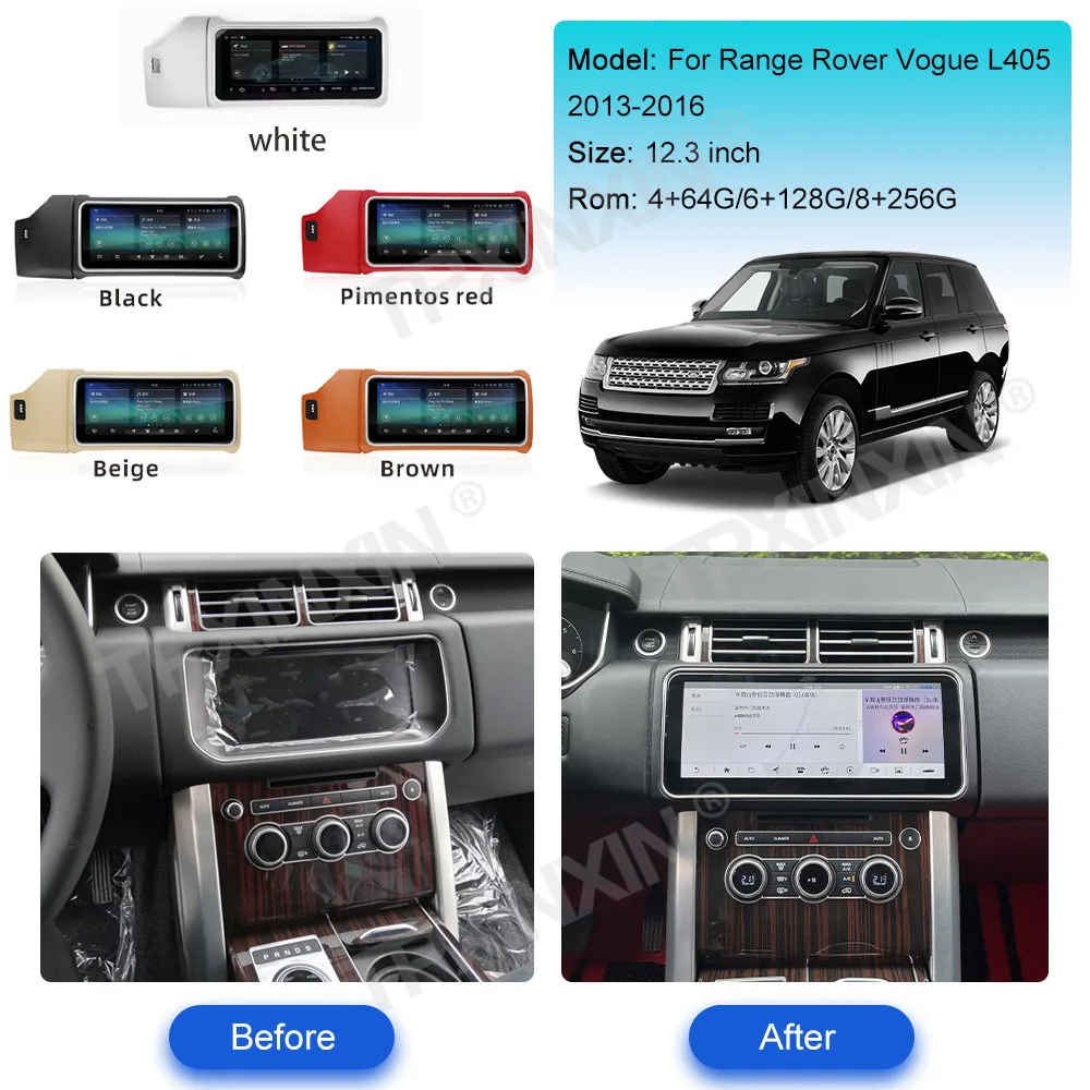12.3'' Car Radio Multimedia Video Player For Land Rover Vouge L405 2013-2016 GPS Navigation Stereo Carplay Android 13 Head Unit