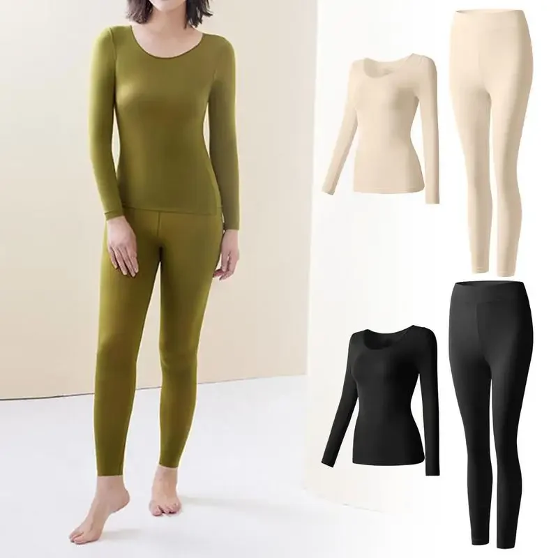 Women's Thermal Underwear Set Winter Warm Base Layer Set Long Underwear Top Bottom Cold Weather Ultra-Soft Long Set Base Layer