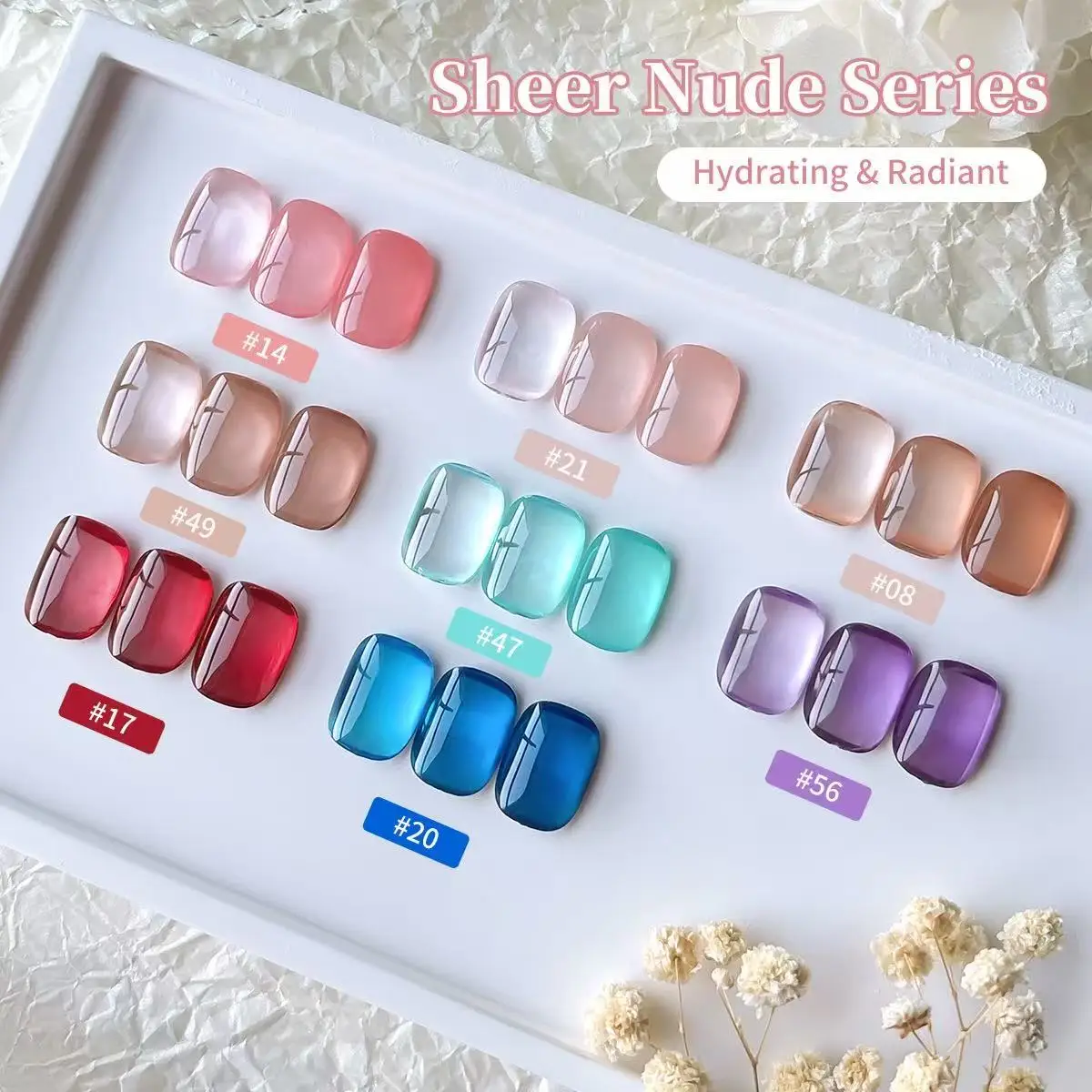 8 สีเจลเล็บชุด 15ml Stained Glass GEL สีชมพู,สีฟ้า,NUDE สีเล็บเจลสําหรับ UV โคมไฟเล็บสินค้า