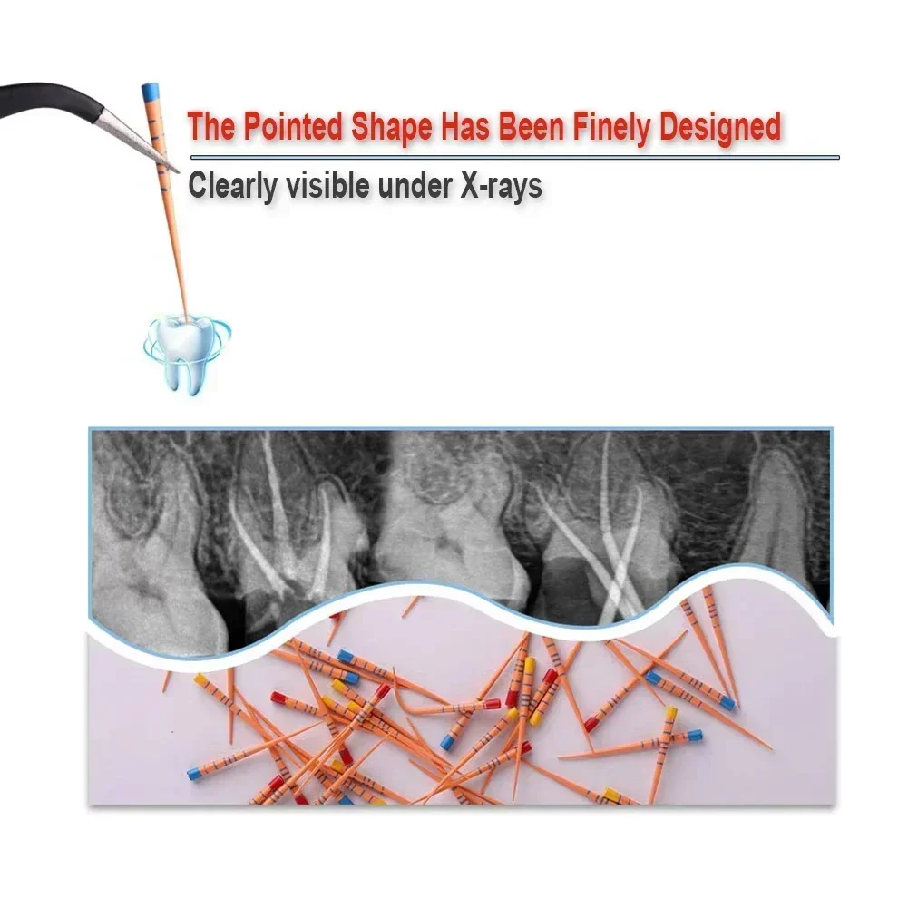 5 Box Dental Grading GP Filling Fiber Head Meta Gutta Percha Points Cone Root Canal Endodontic Treatment Cone Rod