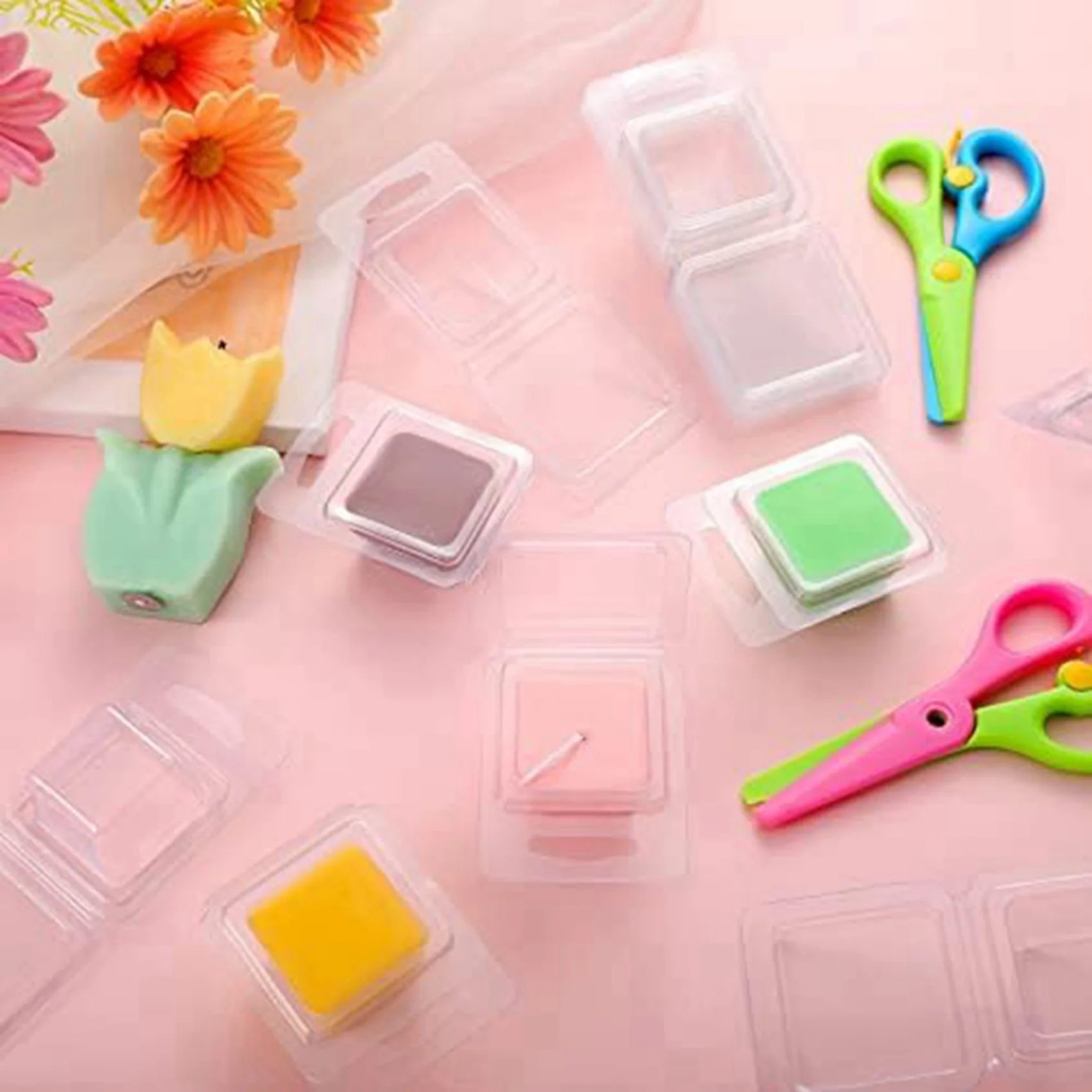 

A01F-Wax Melt Molds Clear 1 Oz Square Candle Molds For DIY Chocolates Wax Melt Wickless Candles Soap Making (200 Pcs)