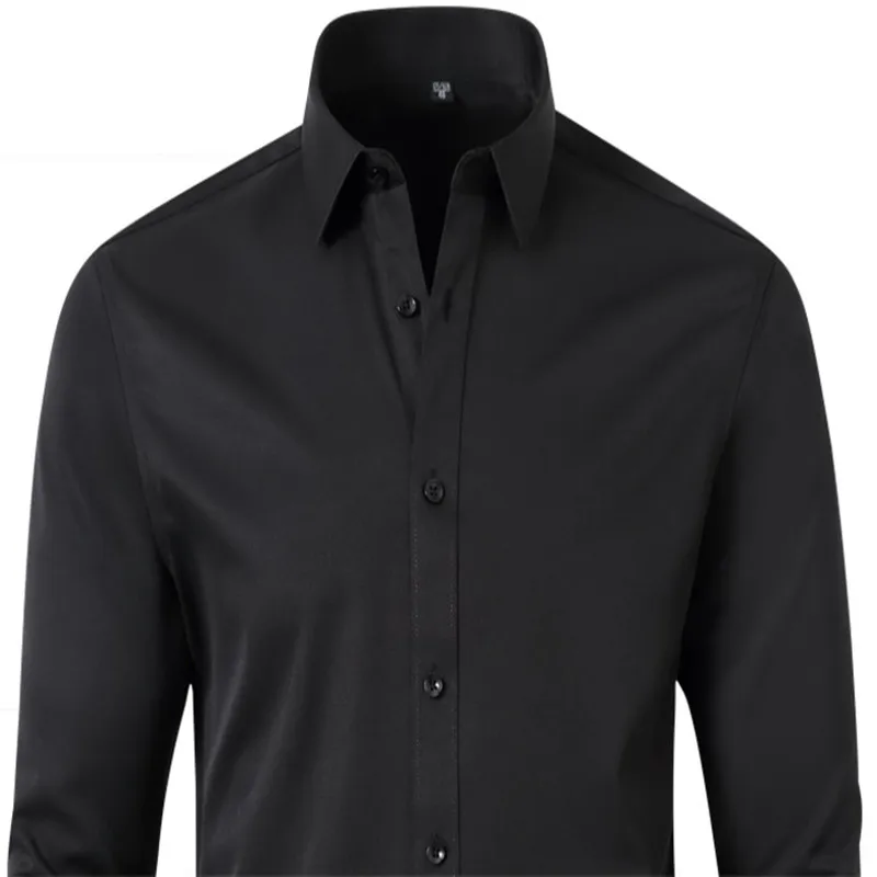 Micro Stretch Shirt Men Long Sleeves 8XL 6XL Outdoor Solid Color Business Long Sleeve Shirt for Men Short Sleeve Formal Shirts