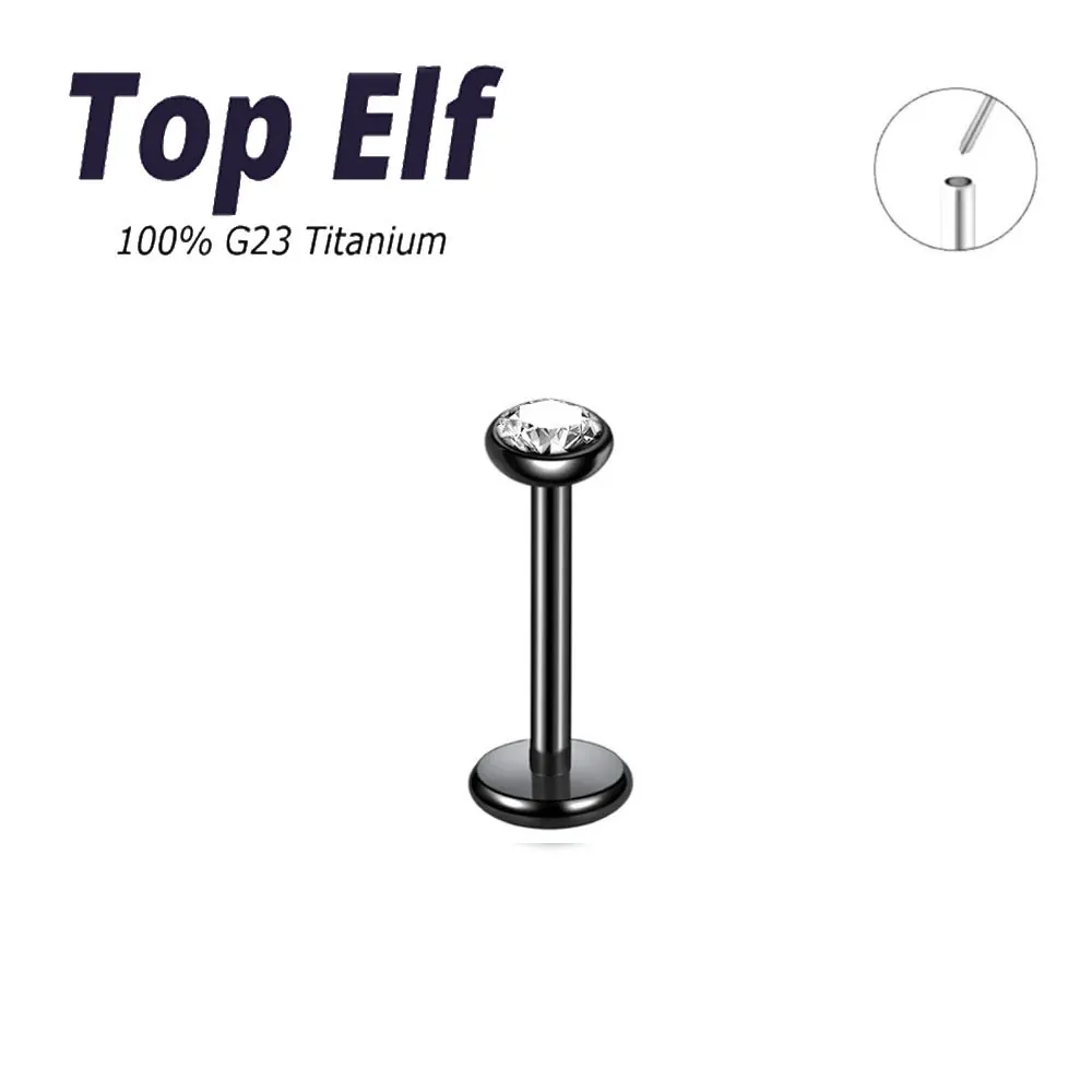 1/10/50PC G23 ASTM F136 Titanium Push In Style Lip Labret Piercing Colorful CZ Crystal Ear Helix Piercings Jewelry 16g 18g 20g