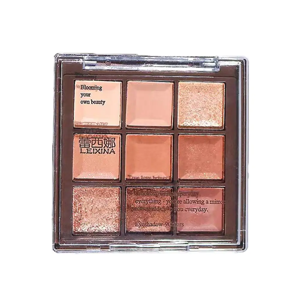 Paleta de Sombra Glitter, 9 Cores, Cosméticos Impermeáveis, Acrílico Shimmer, Sombras Coreanas, Maquiagem Matte, Chocolate Brown, S0r3