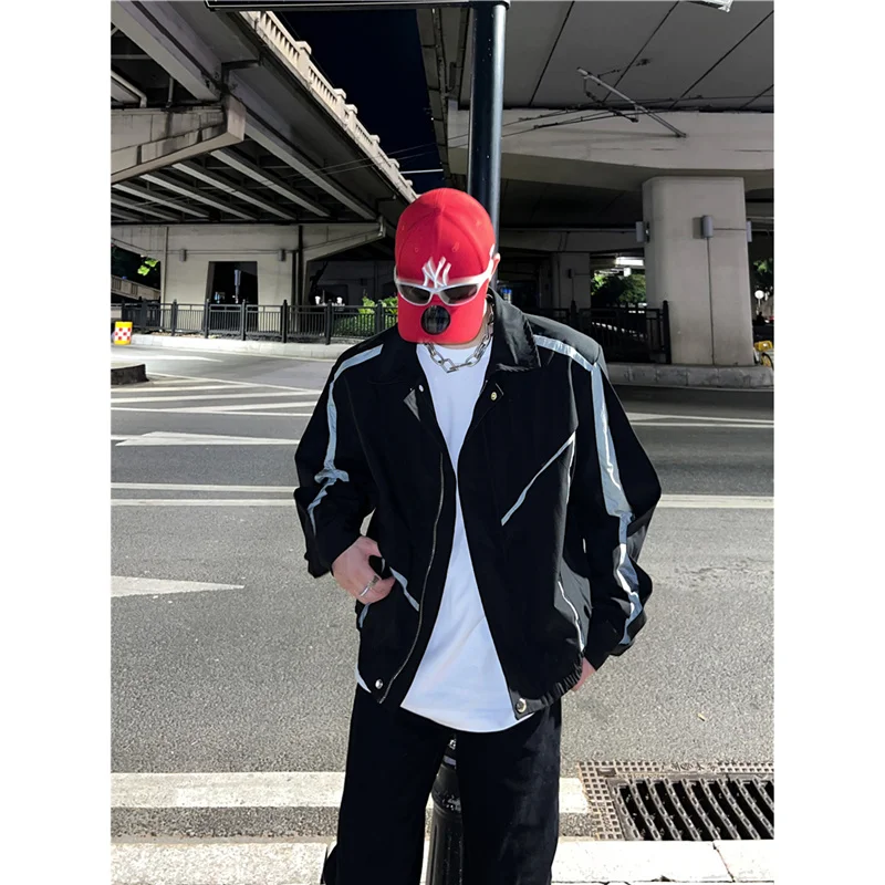 

Куртка-пальто мужская черная с круглым вырезом, стильная, с вышивкой, светоотражающая, шерстяная, хлопковая, с капюшоном, в стиле милитари/авиационном, оригинальная, из Китая