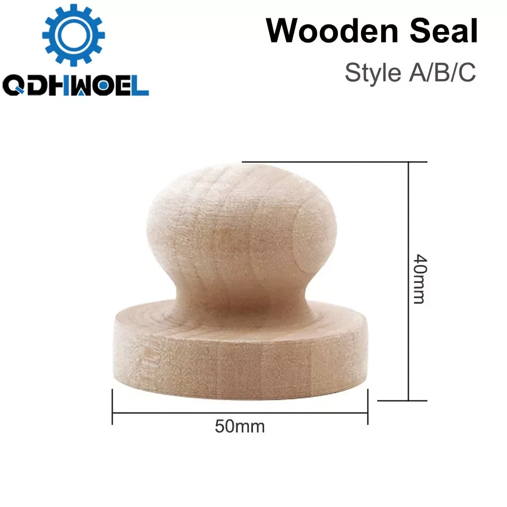 QDHWOEL Wooden Seal Laser Engraving DIY Material Wooden Seal 50x40/38x40/25x40mm ForLaser Engraving Machine DIY Gift Accessories