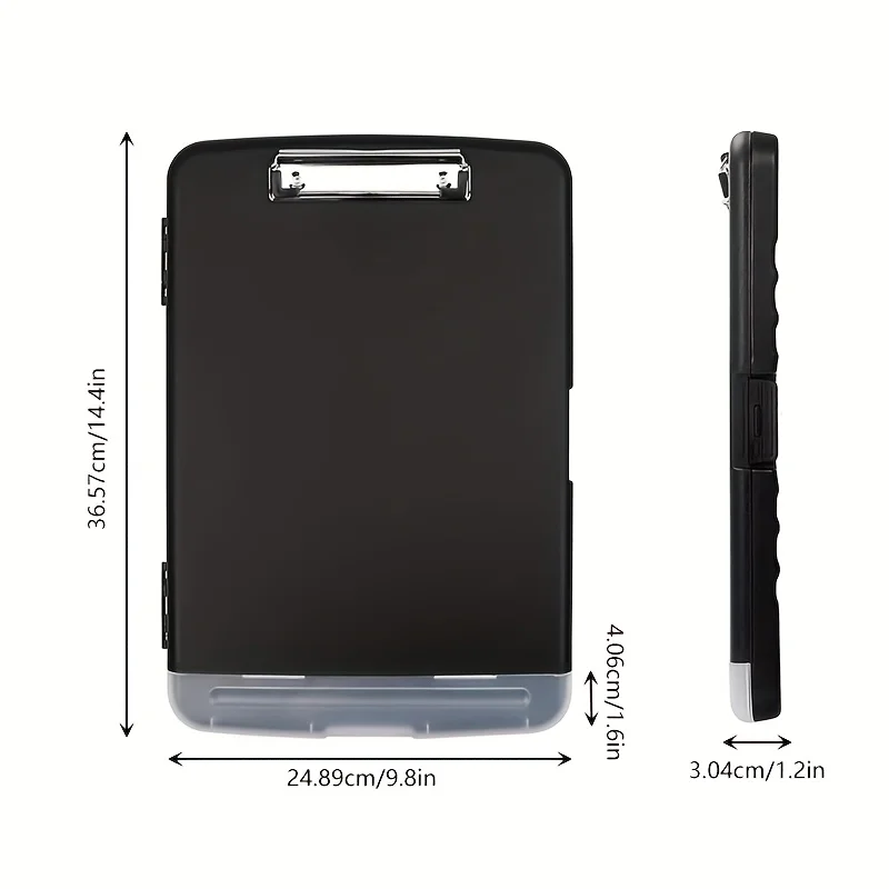 XP010 Large A4 Waterproof File Box with Pen Slot, Desktop Plastic Document Holder and Writing Board Organizer
