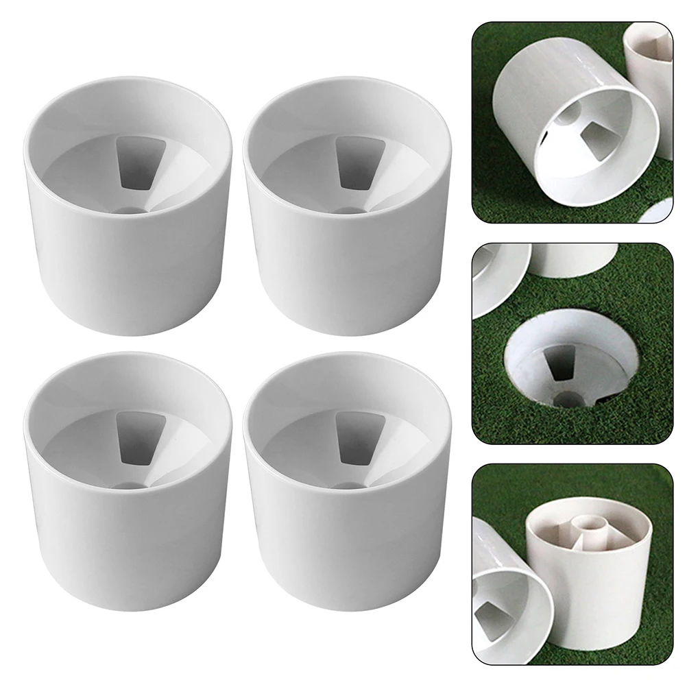 

4pcs Plastic Golf Putting Hole Cup Durable Sturdy Practice Training Equipment For Indoor Outdoor Golfing Putting Green
