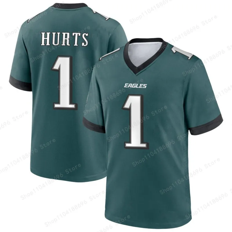 Midnight Green Summer New Men's Classic Philadelphia Eagles Printed Jersey Comfortable and Breathable Football Fan Short Sleeves