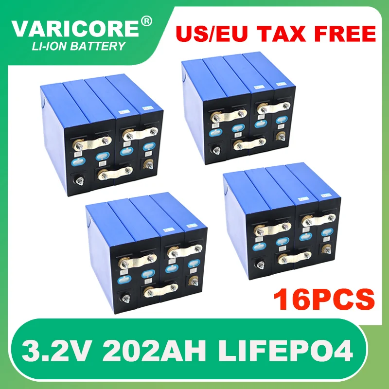 

16pcs 3.2V 202Ah LiFePO4 Battery Lithium iron phosphate batteries For 12V 24V RV Campers Golf Cart Off-Road Solar Wind TAX FREE