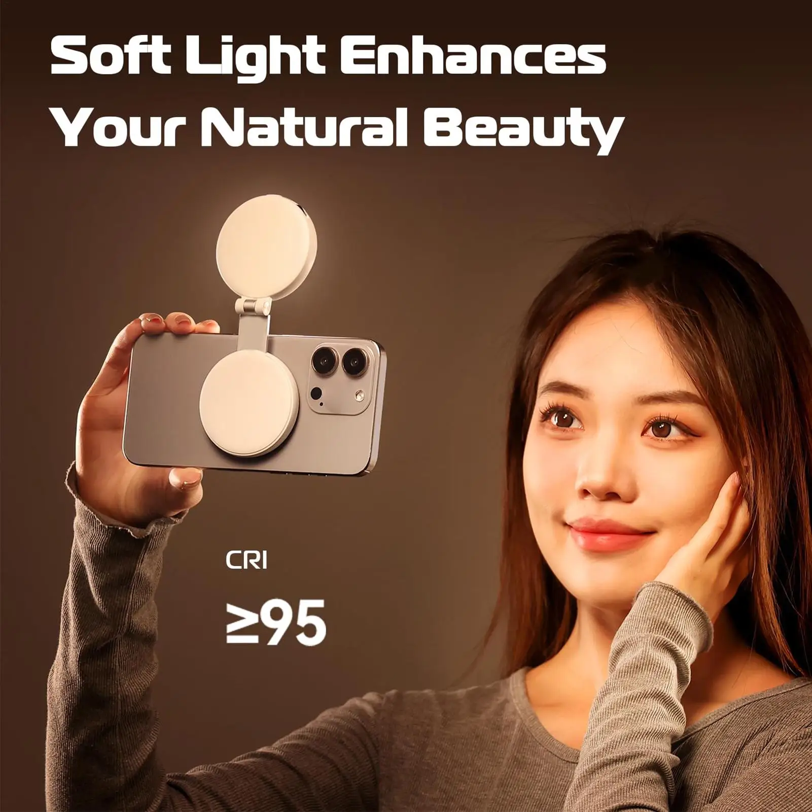 Phone Selfie Light Clip On Magnetic Phone Ring Light 3 Modes Adjustable Lighting For Makeup Laptop Webcam Camera Vlog