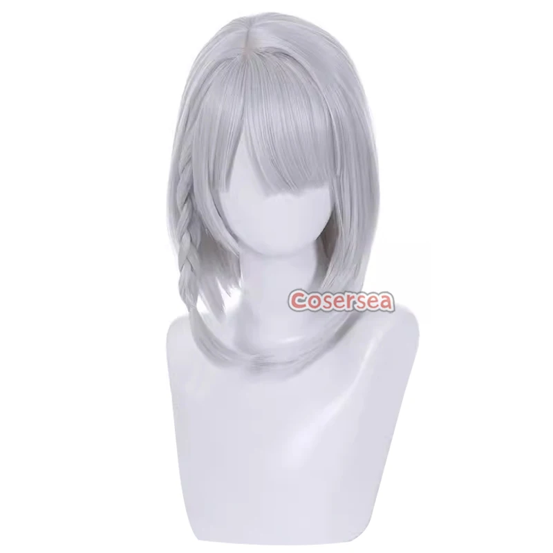 Cosersea Anby Demara Cosplay Wigs Game Zenless Zone Zero Anby Demara 30cm Short Silver Gray Wig Synthetic Hair Heat Resistant