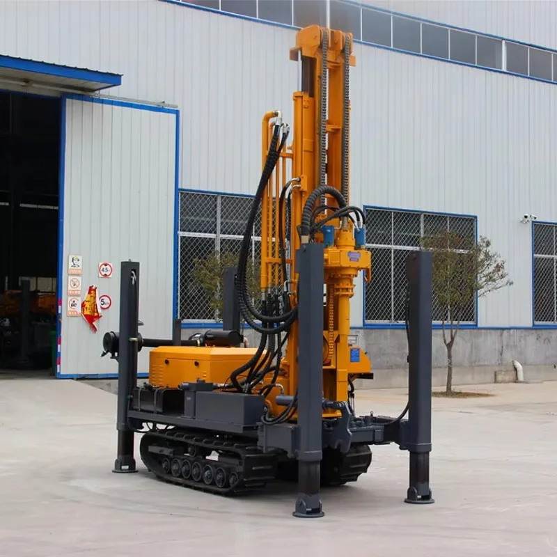 Crawler Type Pneumatic Water Well Drilling Rig 500m DTH Hammer Rock Borehole Machine For National Water Security Projects