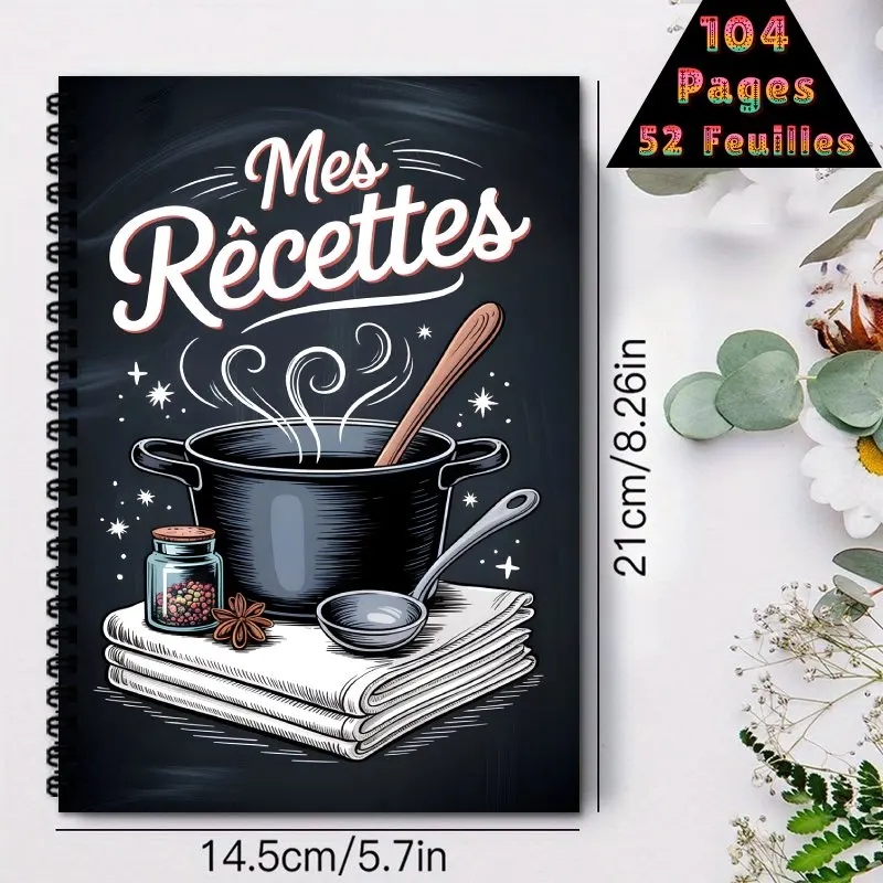French cooking notebook.recording recipes and ingredients,including homely and creative delicacies,making cooking more organized