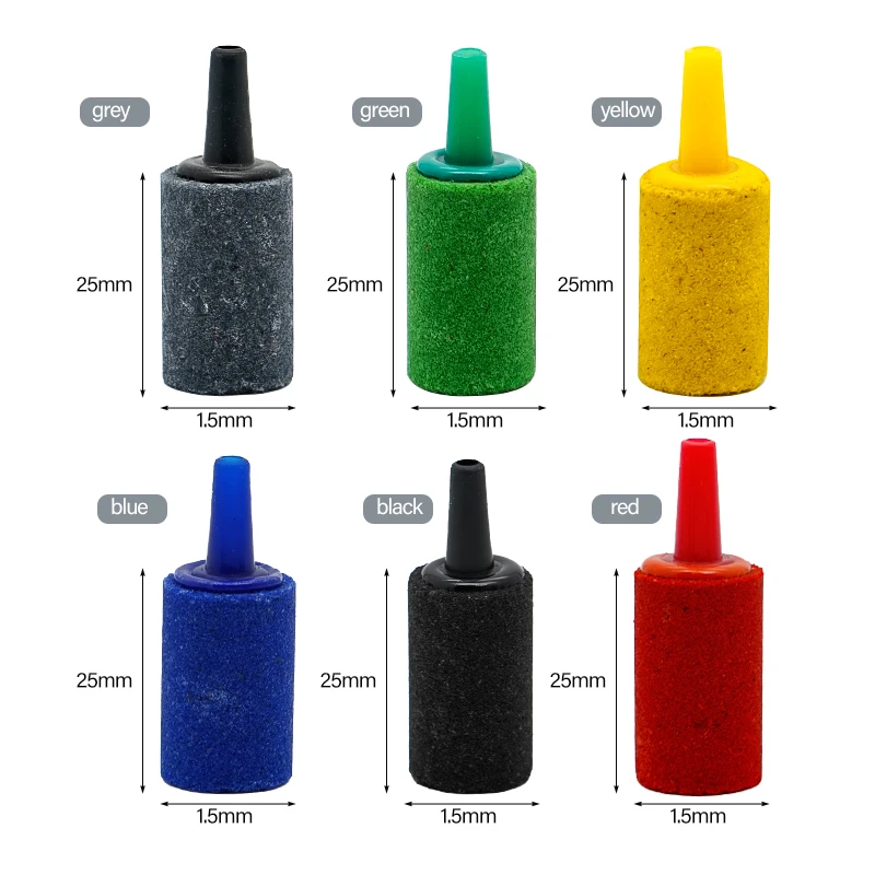 2/5/10pcs Aquarium Cylinder Shape Air Stone Mineral Bubbles Release Fish Tank Punp Airstone Aeration Aerator Accessories