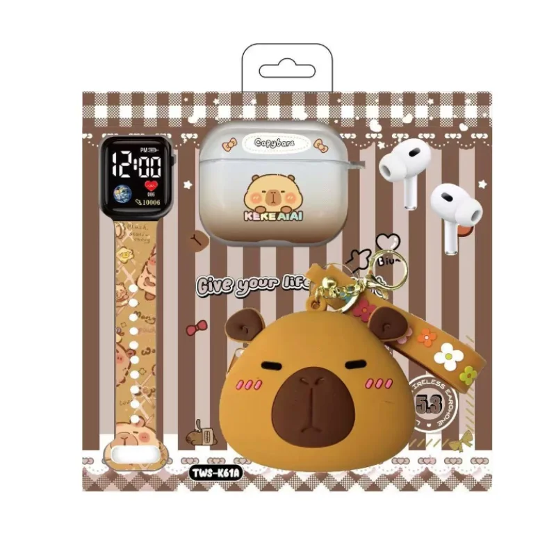 

Наушники Capibara, Bluetooth-наушники-вкладыши с Человеком-пауком, беспроводные наушники Tws, мультяшные гарнитуры для мальчиков и девочек, подарки на день рождения, Рождество