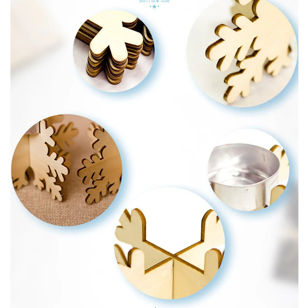 12Pcs Wooden Snowflake Candlestick Decorative Holder for Home Party Wedding Christmas Table Decoration Holder
