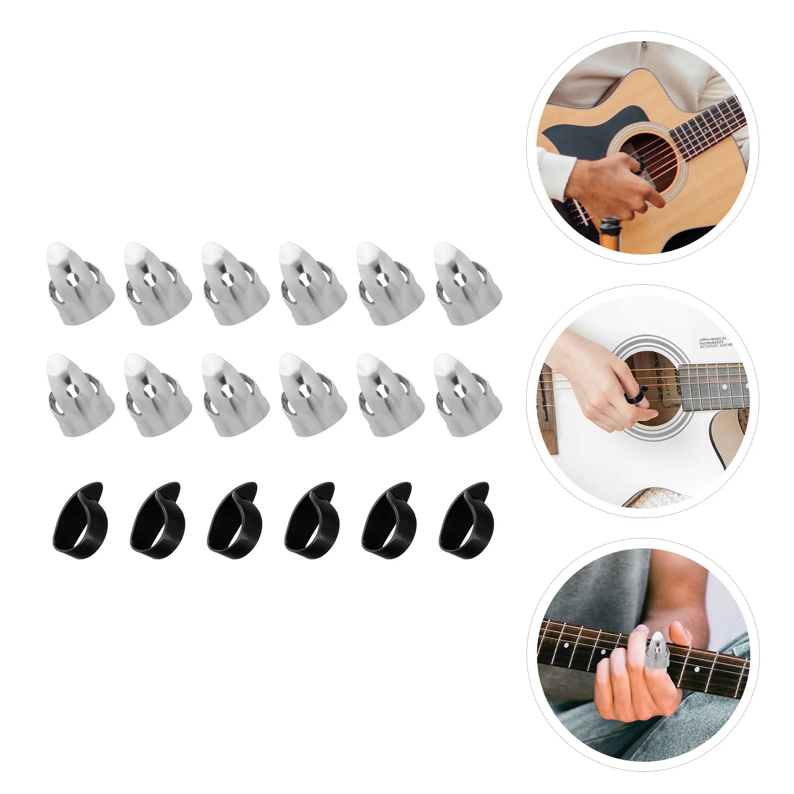 

1Set Zinc Alloy Finger Picks Durable Adjustable Bass Thumb Picks Ergonomic Design for Guitar Ukulele Banjo Comfortable Practical